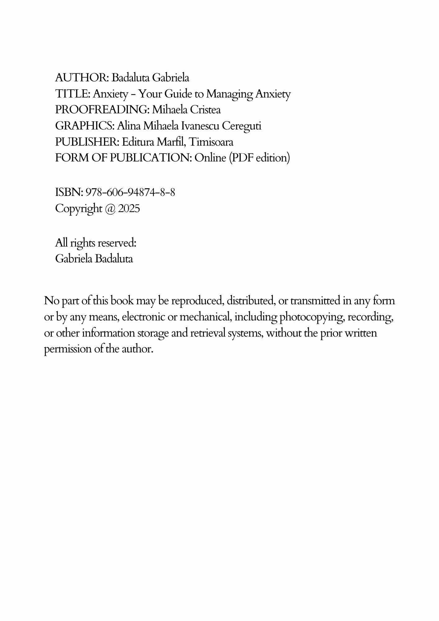 eBook: Anxiety - Your Guide to Managing Anxiety - Gabriela Bădăluță - imagine 2